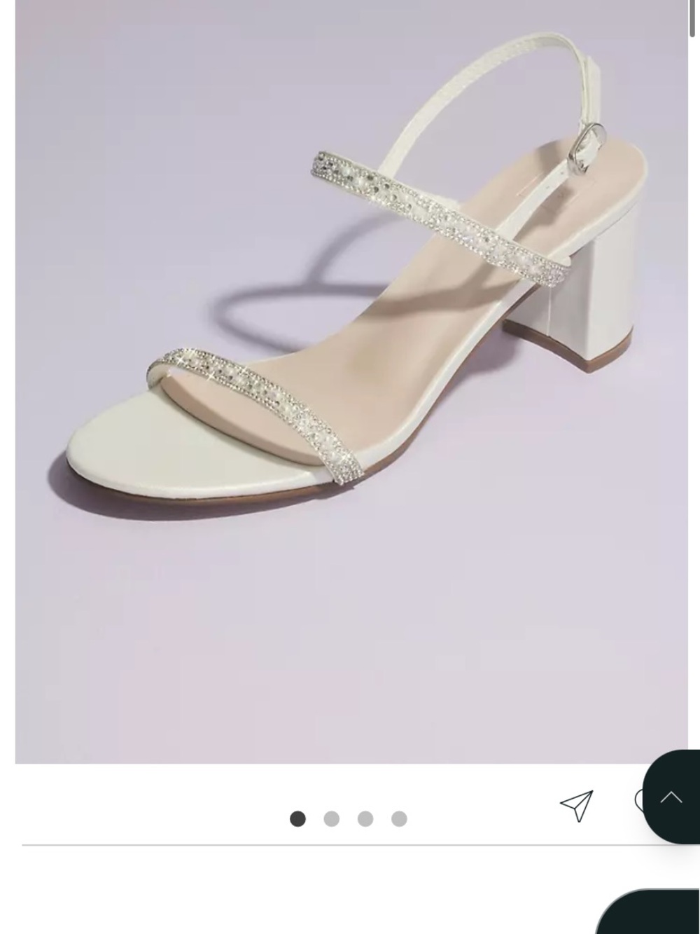 DB Studio Two Strap Pearl and Crystal Block Heel Sandals